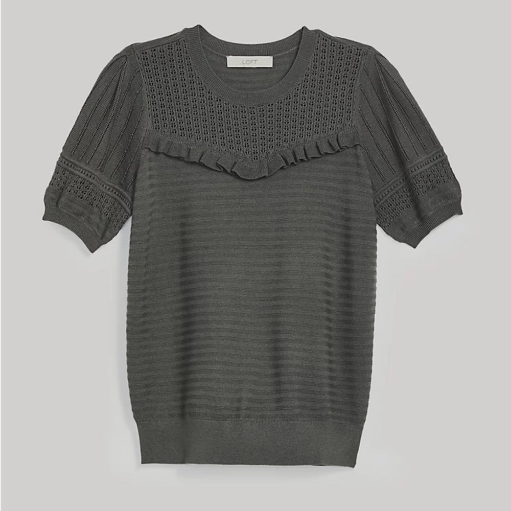 LOFT Ruffle Puff Sleeve Sweater